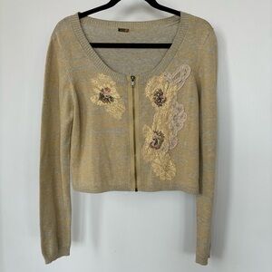 Aratta Silent Journey Long Sleeve Zip Up Sweater Size‎ M